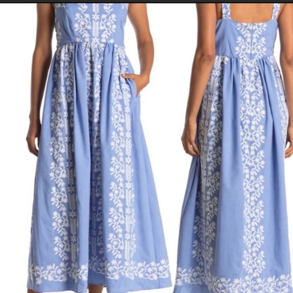 Nwt Julia Jordan Embroidered Chambray 